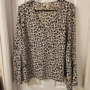 Leopard Print Long Sleeve Top